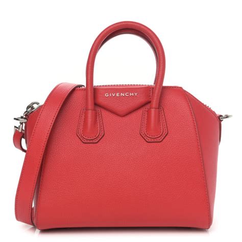 GIVENCHY Sugar Goatskin Mini Antigona Medium Red